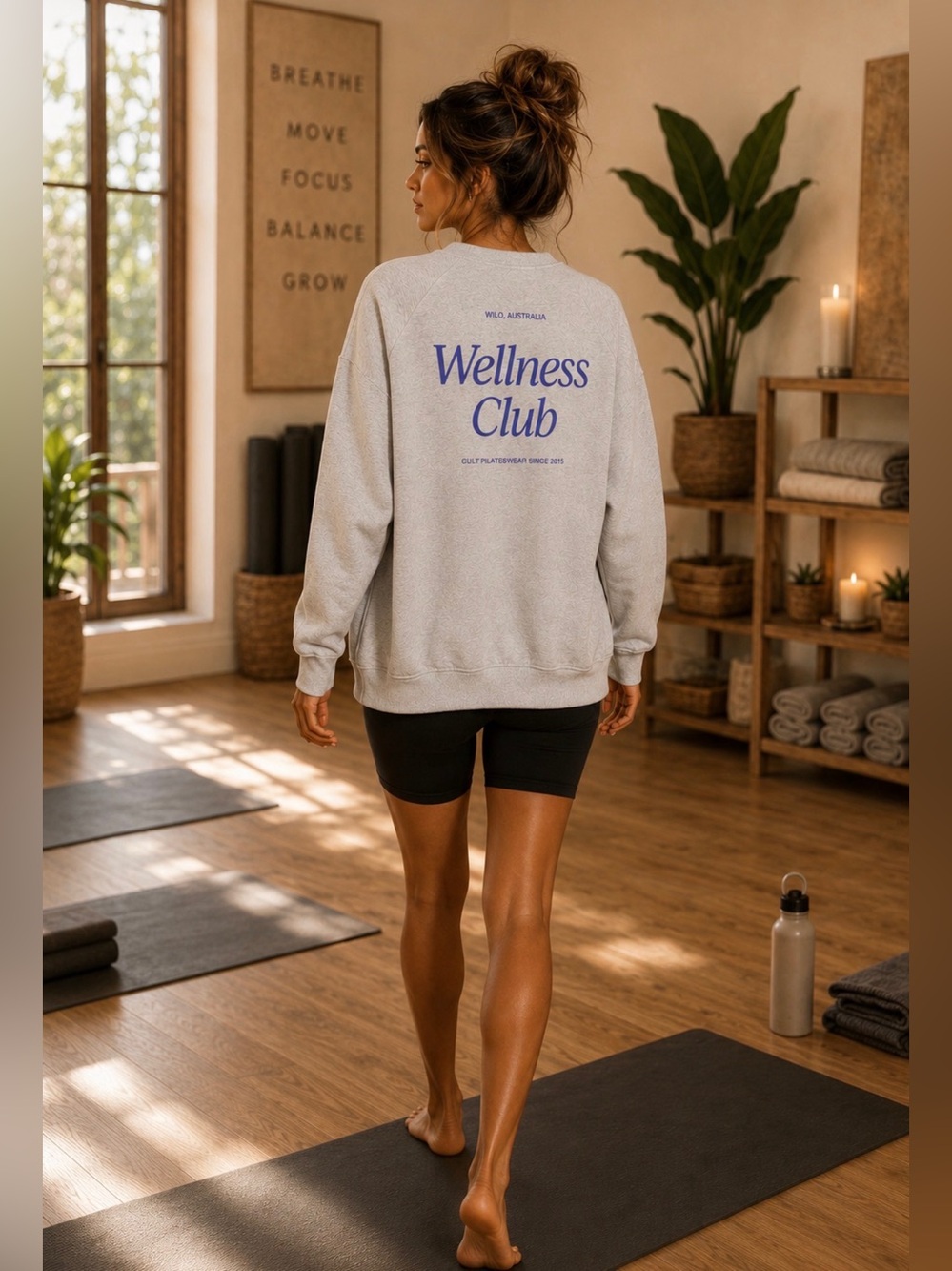 NWT WILO AUSTRALIA Oversized Wellness Club Crewneck Sweatshirt